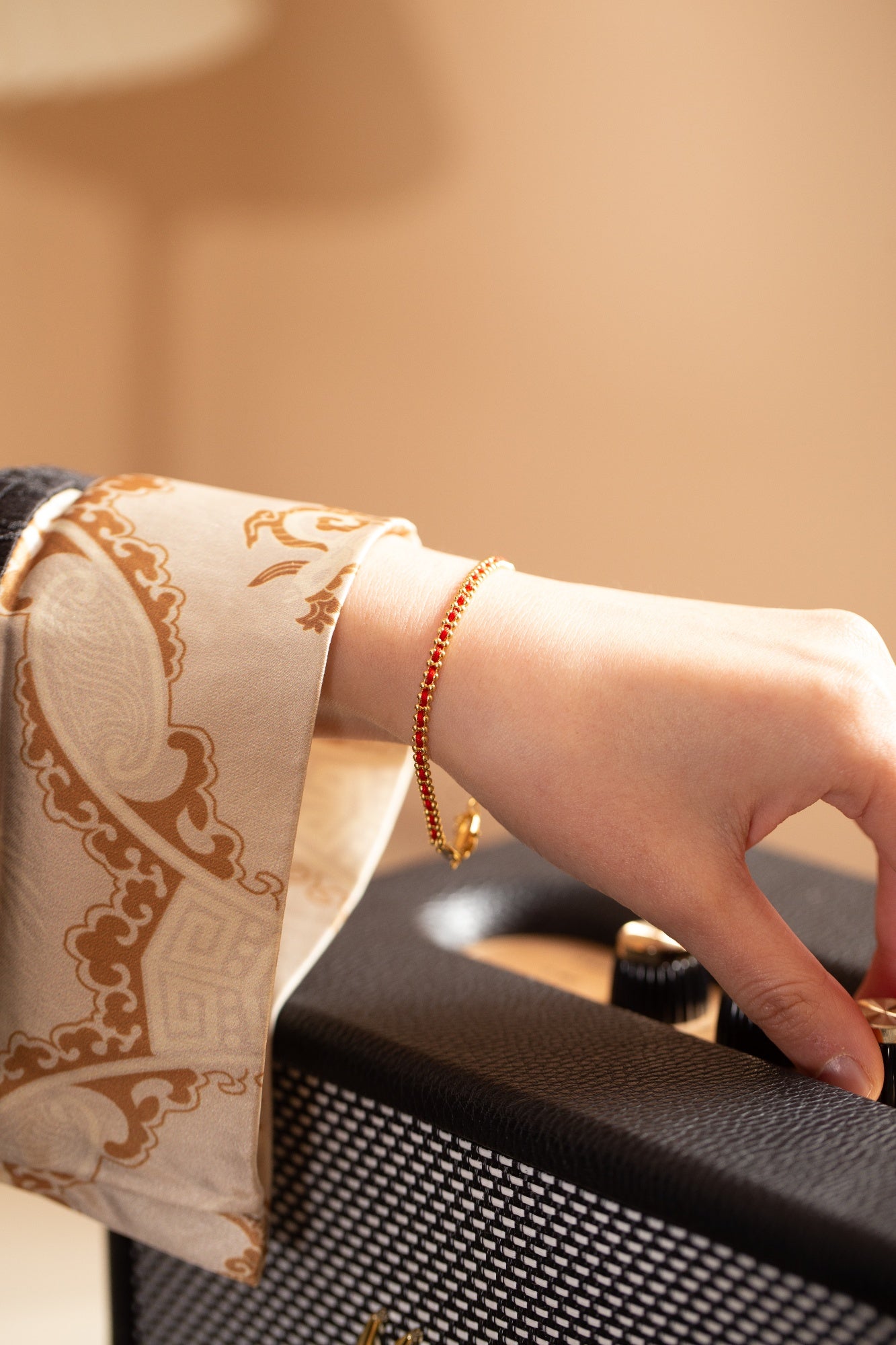 Golden Red String tying the full fortune and good luck on your wrist